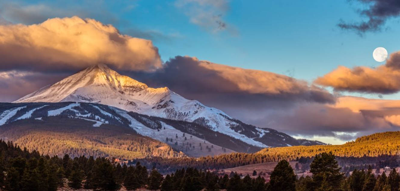 Image of snow covered mountain range